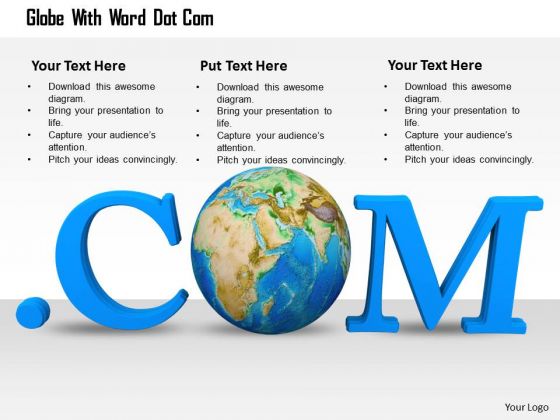 Stock Photo Internet Photo With Dot Com Text Globe Inside PowerPoint Slide