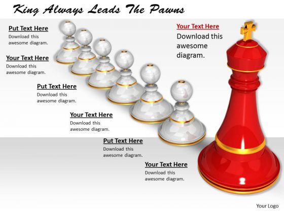 Stock Photo King Always Leads The Pawns PowerPoint Template