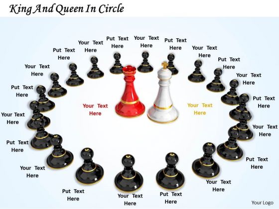 Stock Photo King And Queen In Circle PowerPoint Template