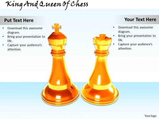 Stock Photo King And Queen Of Chess Game PowerPoint Slide