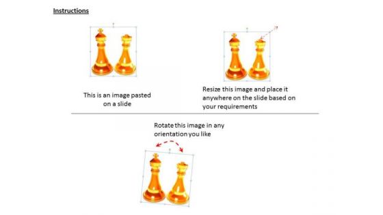 Stock Photo King And Queen Of Chess Game PowerPoint Slide