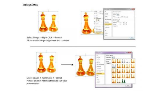 Stock Photo King And Queen Of Chess Game PowerPoint Slide