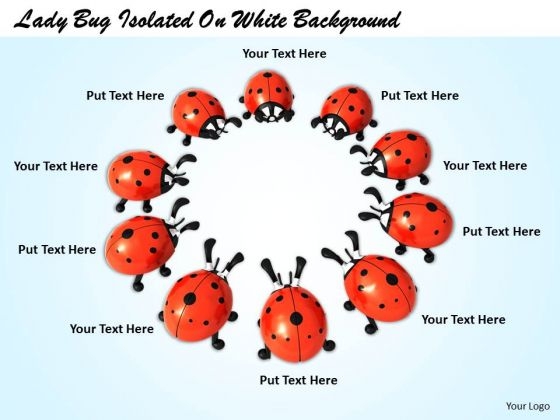 Stock Photo Lady Bug Standing In Circle PowerPoint Slide