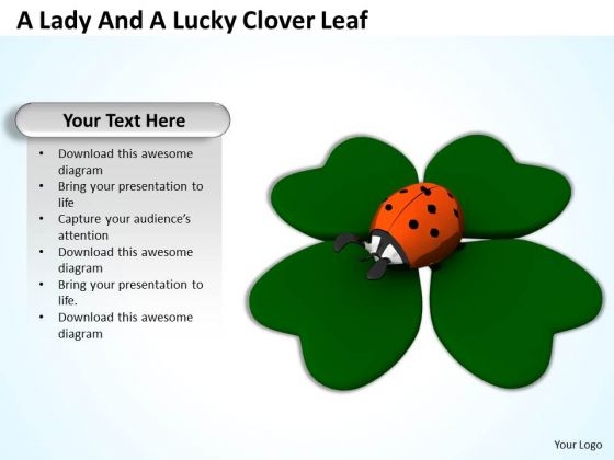Stock Photo Ladybug On Clover Leave Good Luck On Patrick Day PowerPoint Slide