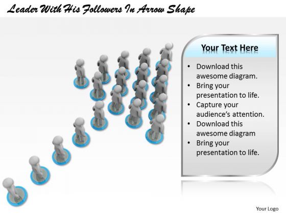 Stock Photo Leader With His Followers In Arrow Shape PowerPoint Template