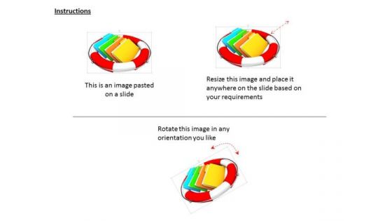 Stock Photo Life Safety Rings And Folders For Data Safety PowerPoint Slide