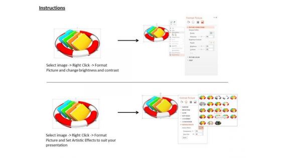 Stock Photo Life Safety Rings And Folders For Data Safety PowerPoint Slide