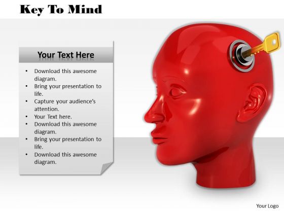 Stock Photo Lock And Key Of Human Mind PowerPoint Slide