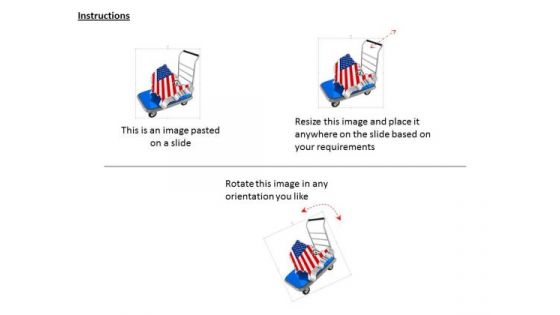 Stock Photo Map Of United States On Trolley PowerPoint Slide