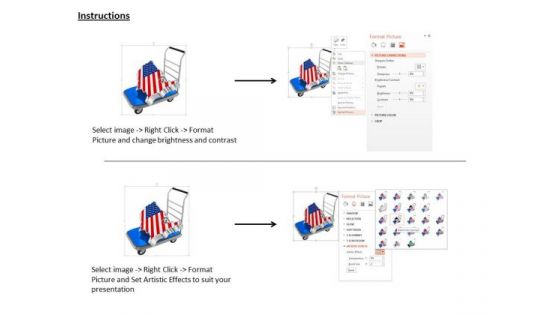 Stock Photo Map Of United States On Trolley PowerPoint Slide