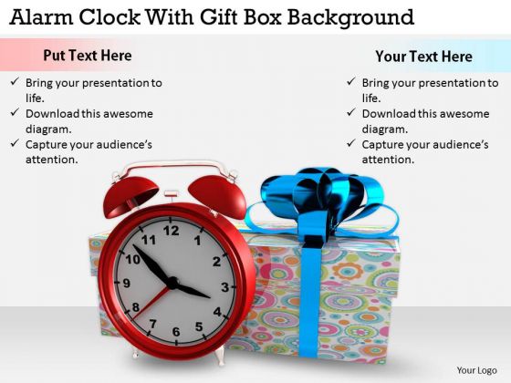 Stock Photo Marketing Concepts Alarm Clock With Gift Box Background Business Pictures Images