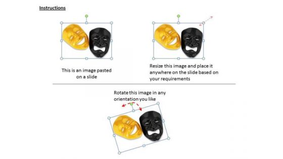 Stock Photo Masks With Happy And Sad Emotions Pwerpoint Slide