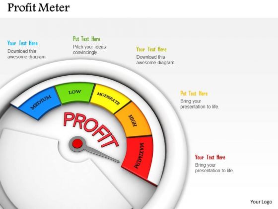 Stock Photo Meter Indicating Maximum Level Of Profit PowerPoint Slide