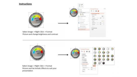 Stock Photo Meter Showing Excellent Level Of Quality PowerPoint Slide