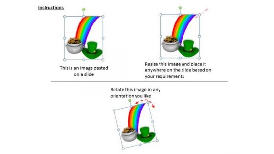 Stock Photo Money Pot With Rainbow And Hat PowerPoint Slide