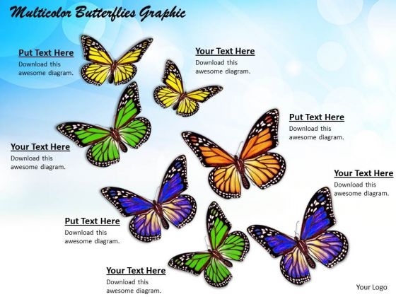 Stock Photo Multicolor Butterflies Graphic PowerPoint Template