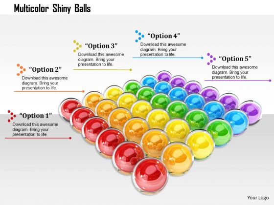 Stock Photo Multicolor Shiny Balls For Teamwork PowerPoint Slide