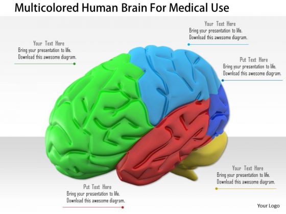 Stock Photo Multicolored Human Brain For Medical Use PowerPoint Slide