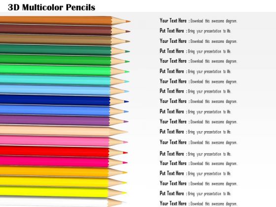 Stock Photo Multicolored Pencils In Vertical Order PowerPoint Slide