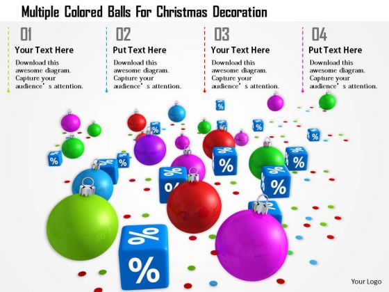 Stock Photo Multiple Colored Balls For Christmas Decoration PowerPoint Slide