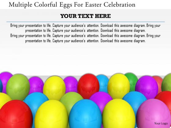 Stock Photo Multiple Colorful Eggs For Easter Celebration PowerPoint Slide