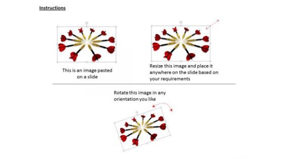 Stock Photo Multiple Darts In Circle PowerPoint Slide