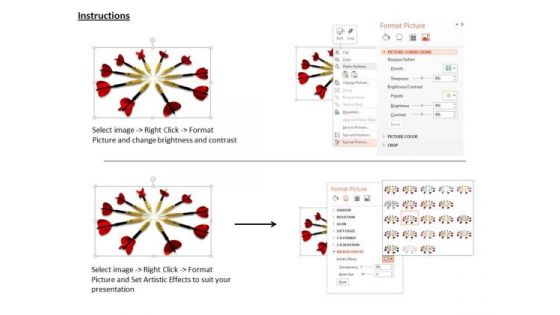 Stock Photo Multiple Darts In Circle PowerPoint Slide