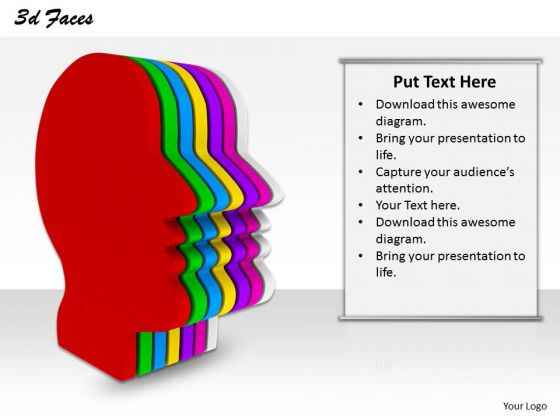 Stock Photo Multiple Human Faces For Biology PowerPoint Slide