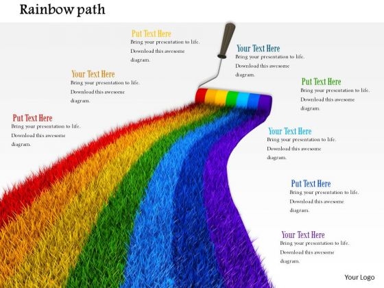 Stock Photo Nature Rainbow Path With Roller PowerPoint Slide