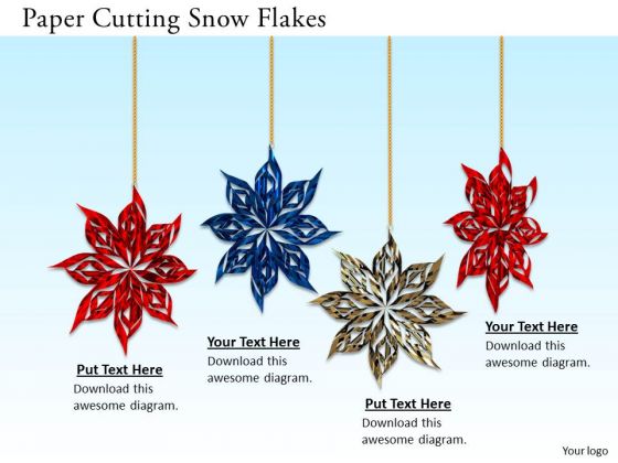Stock Photo Paper Cutting Snow Flakes PowerPoint Slide