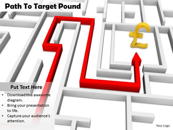 Stock Photo Path To Target Pound Symbol PowerPoint Slide
