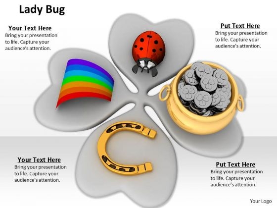 Stock Photo Patricks Day Symbols On Clover Leaf PowerPoint Slide