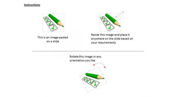 Stock Photo Pencil With Green Tick Marks PowerPoint Slide