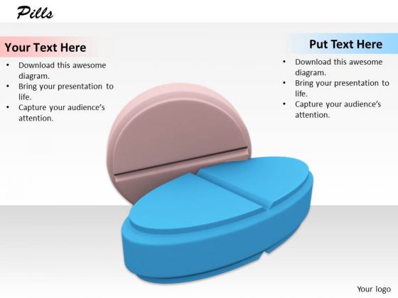 Stock Photo Pink And Blue Medicine Pills PowerPoint Slide