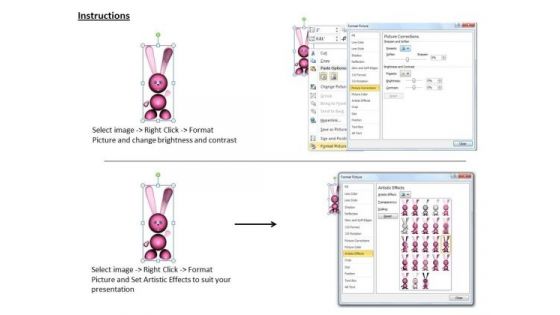Stock Photo Pink Cute Bunny PowerPoint Slide