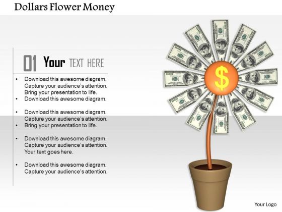 Stock Photo Plant Of Dollars Flower Money PowerPoint Slide
