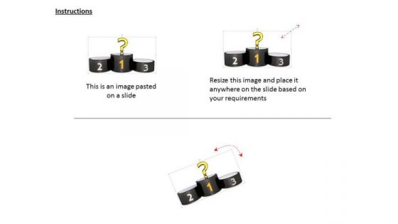 Stock Photo Podiums With Question Mark For Success PowerPoint Slide