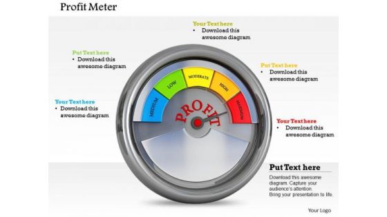 Stock Photo Profit Meter At Maximum Level PowerPoint Slide