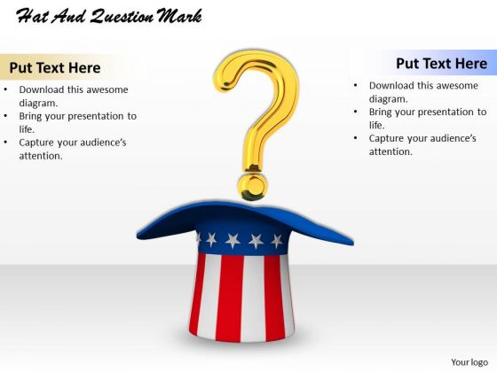 Stock Photo Question Mark On American Hat PowerPoint Slide