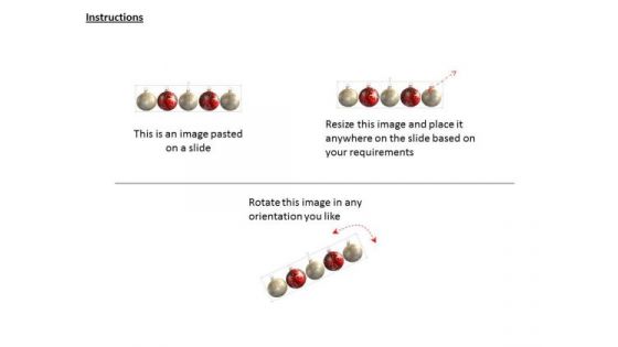 Stock Photo Red And White Christmas Balls For Decoration PowerPoint Slide