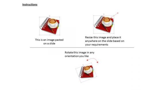 Stock Photo Red File With Coffee Cup PowerPoint Slide