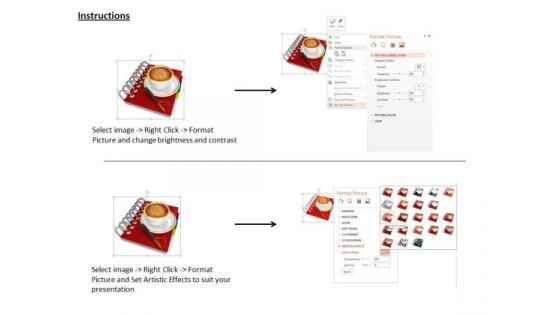 Stock Photo Red File With Coffee Cup PowerPoint Slide