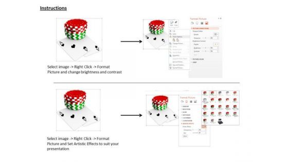 Stock Photo Red Green Poker Chips With Aces PowerPoint Slide