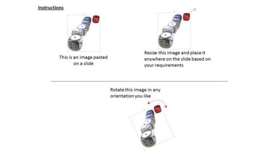Stock Photo Row Of Glossy White Dices Single Red Dices PowerPoint Slide