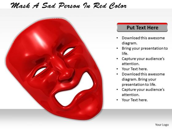 Stock Photo Sad Person In Red Color PowerPoint Slide