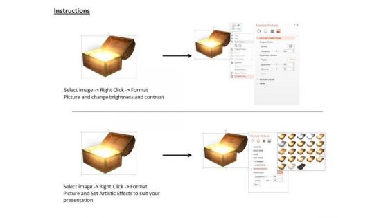Stock Photo Shiny Gold In Treasure Chest PowerPoint Slide