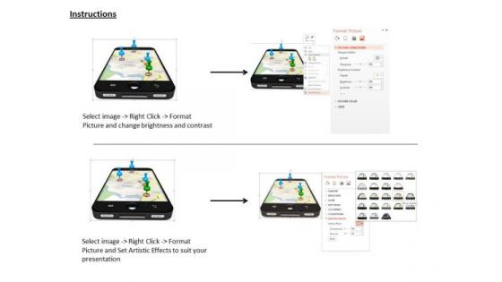 Stock Photo Smart Phone With Gps Navigation PowerPoint Slide