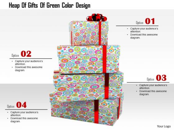 Stock Photo Stack Of Gift Boxes For Christmas PowerPoint Slide
