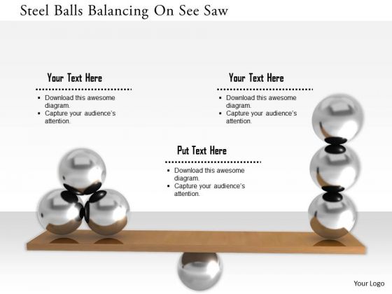 Stock Photo Steel Balls Balancing On See Saw PowerPoint Slide