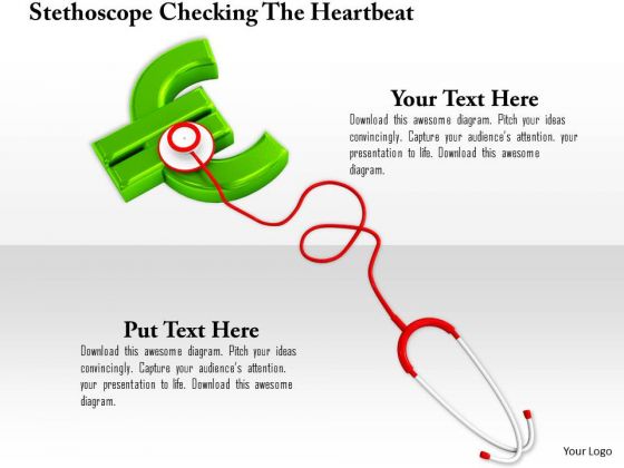 Stock Photo Stethoscope On Green Euro Symbol PowerPoint Slide